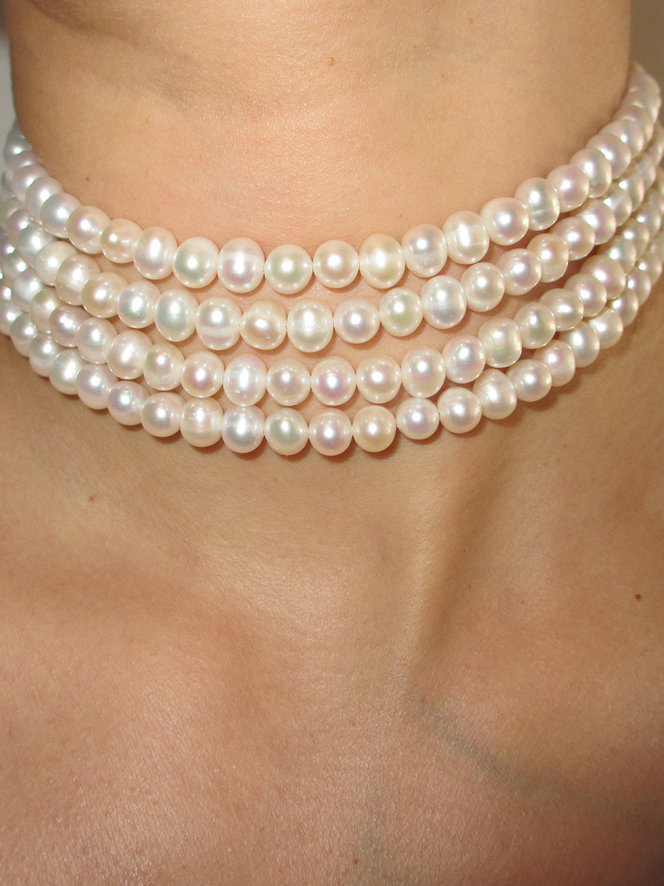 4 ROW FRESHWATER PEARL CHOKER