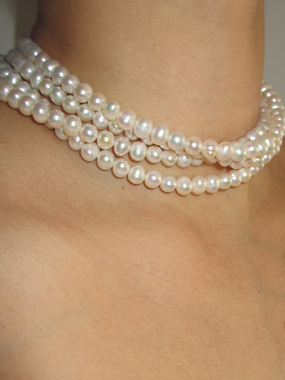 4 ROW FRESHWATER PEARL CHOKER