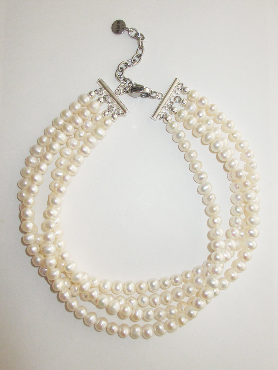 4 ROW FRESHWATER PEARL CHOKER