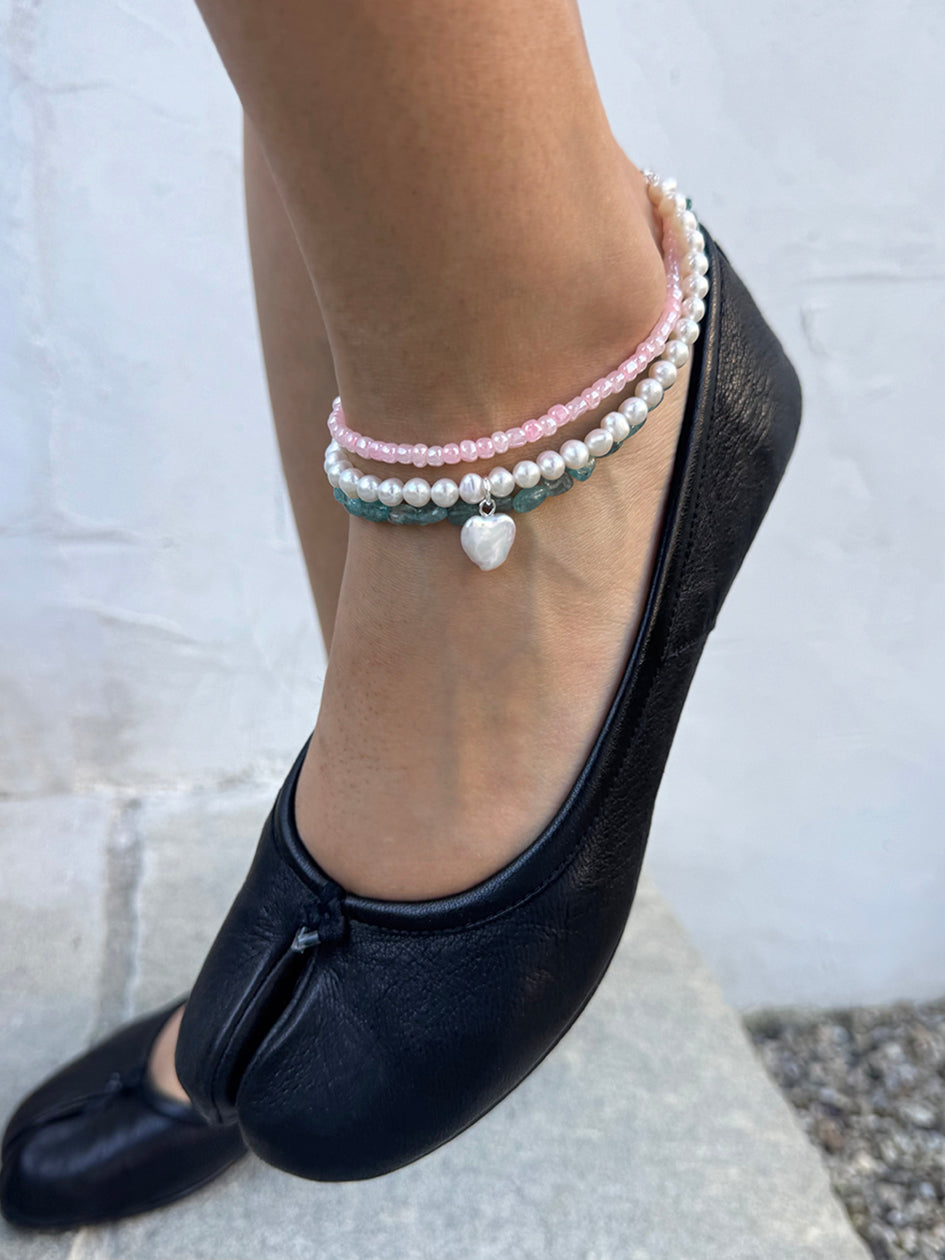 THE MINI PINK BEADED ANKLET