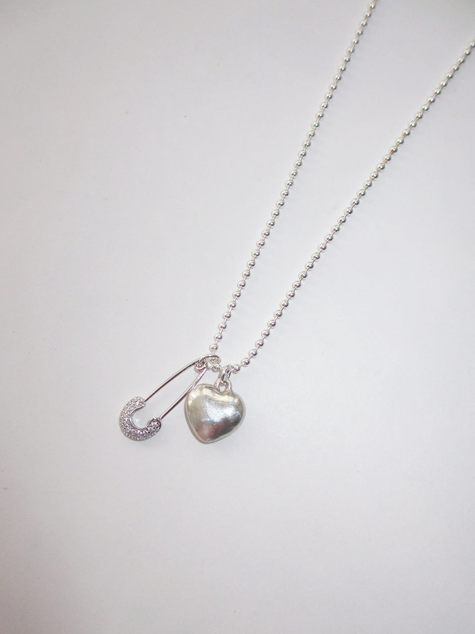 MINI HEART PIN CHAIN 925 sterling silver