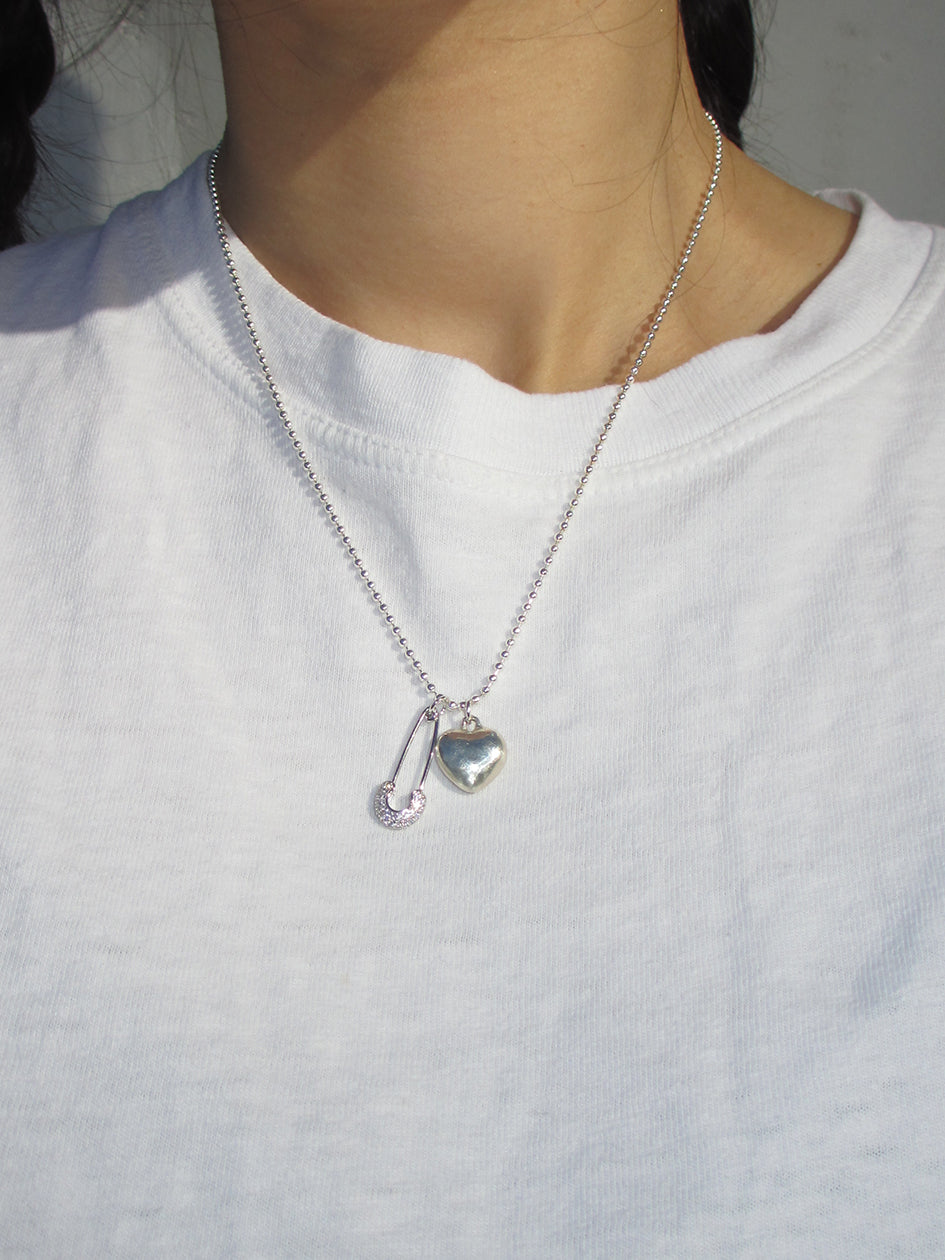 MINI HEART PIN CHAIN 925 sterling silver