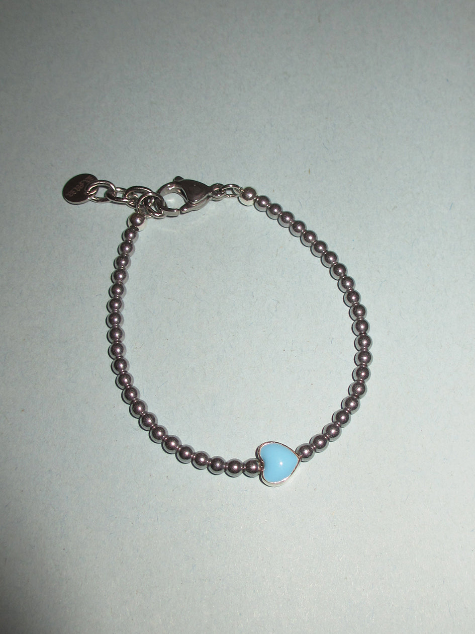 THE BABY BLUE HEART HEMATITE BRACELET