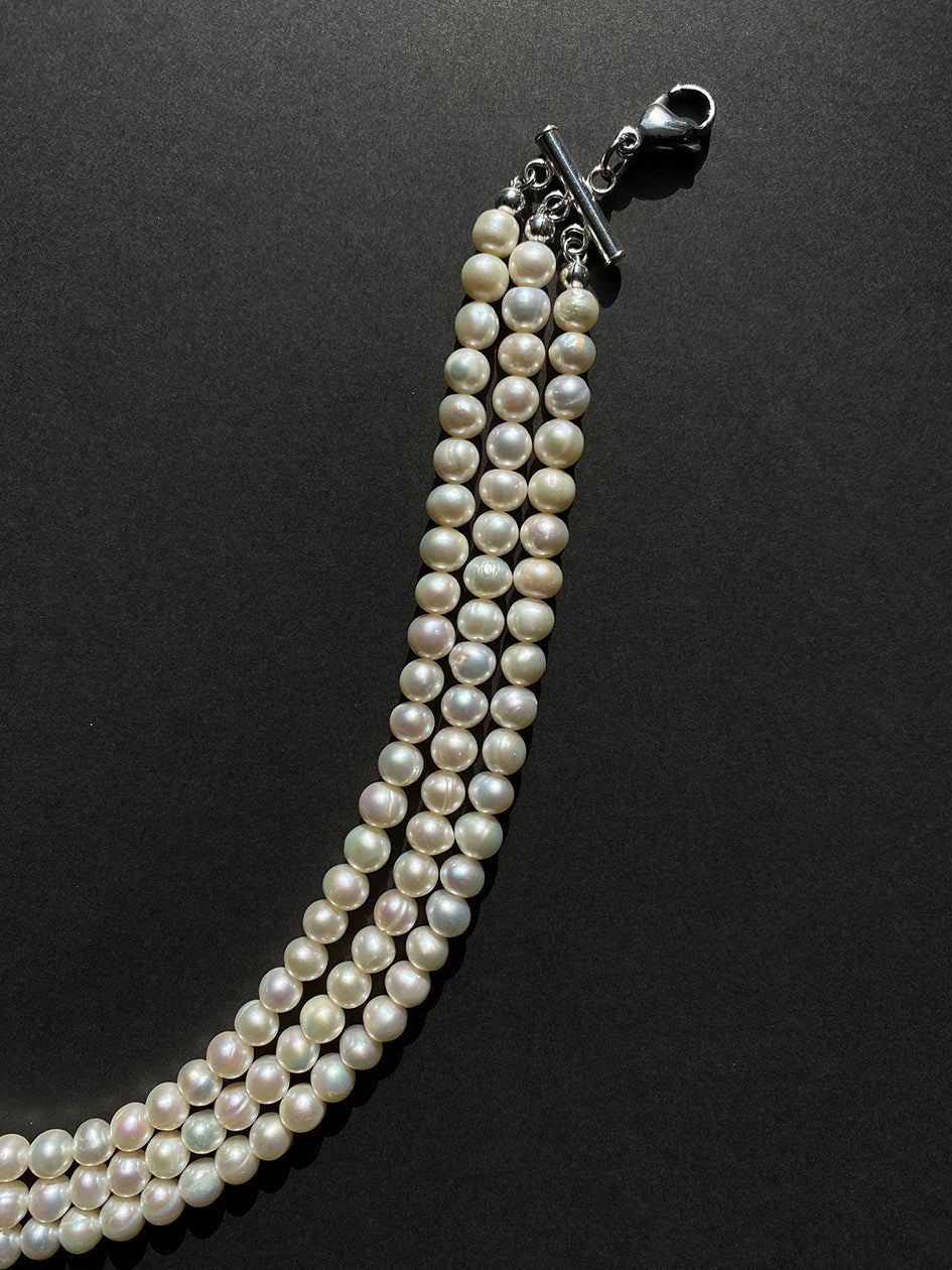 3 ROW FRESHWATER PEARL CHOKER