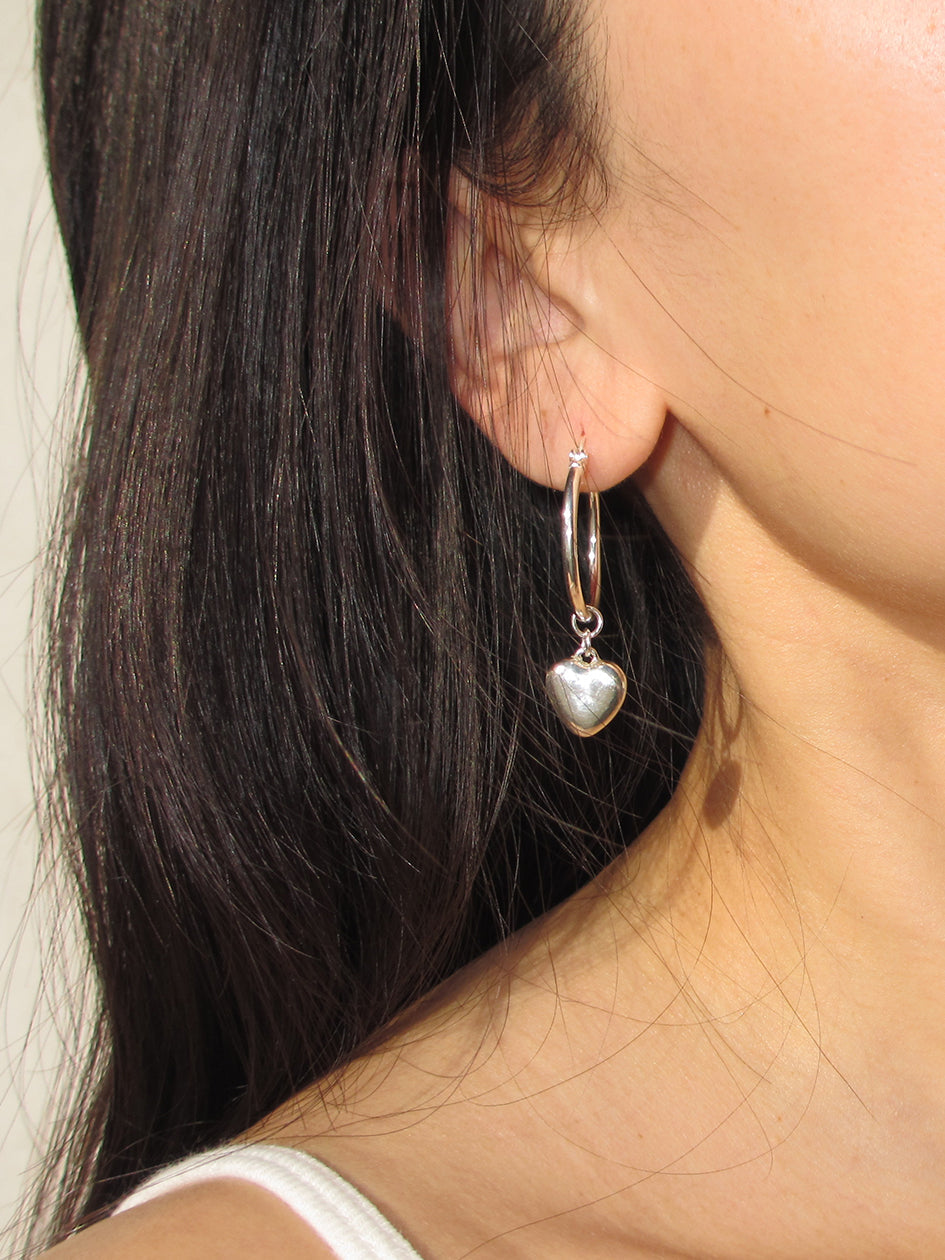 MINI HEART HOOPS 925 sterling silver