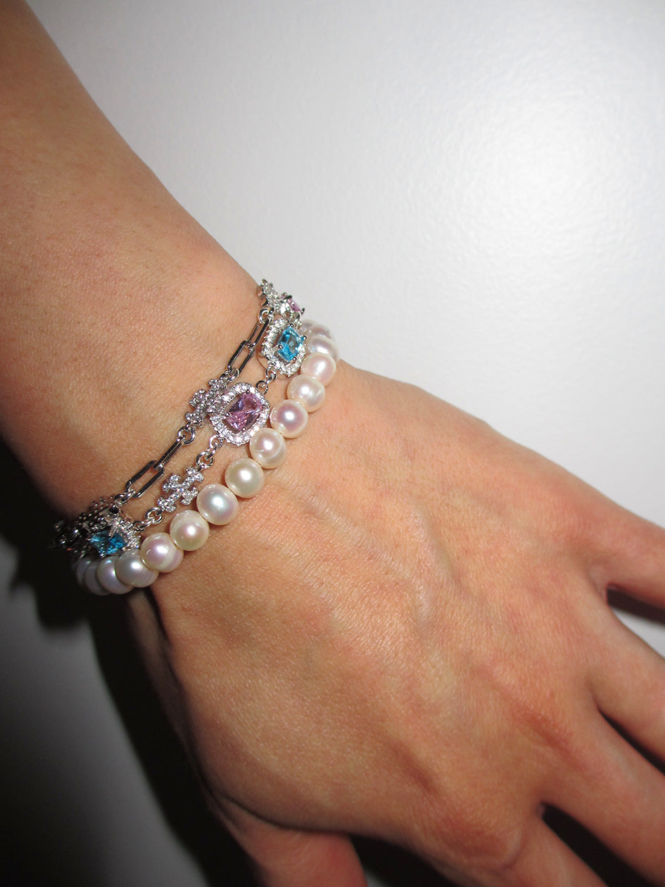 WHITE PEARL BRACELET 6MM
