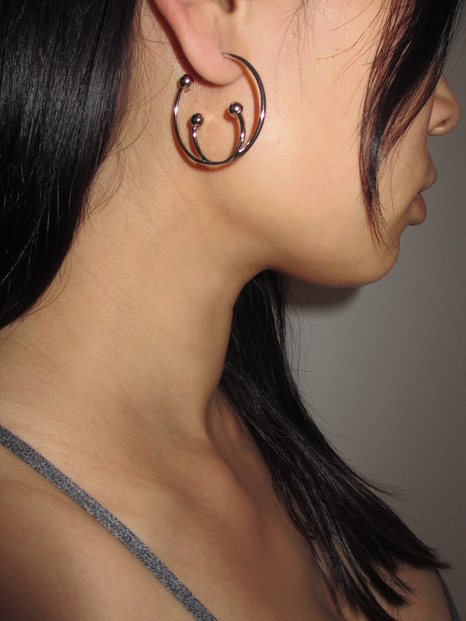 THE PIERCED XL HOOPS 925 sterling silver