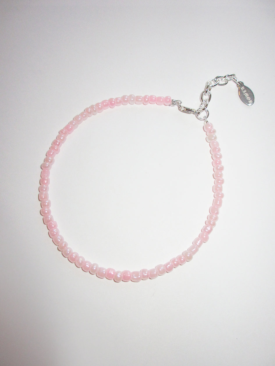 THE MINI PINK BEADED ANKLET