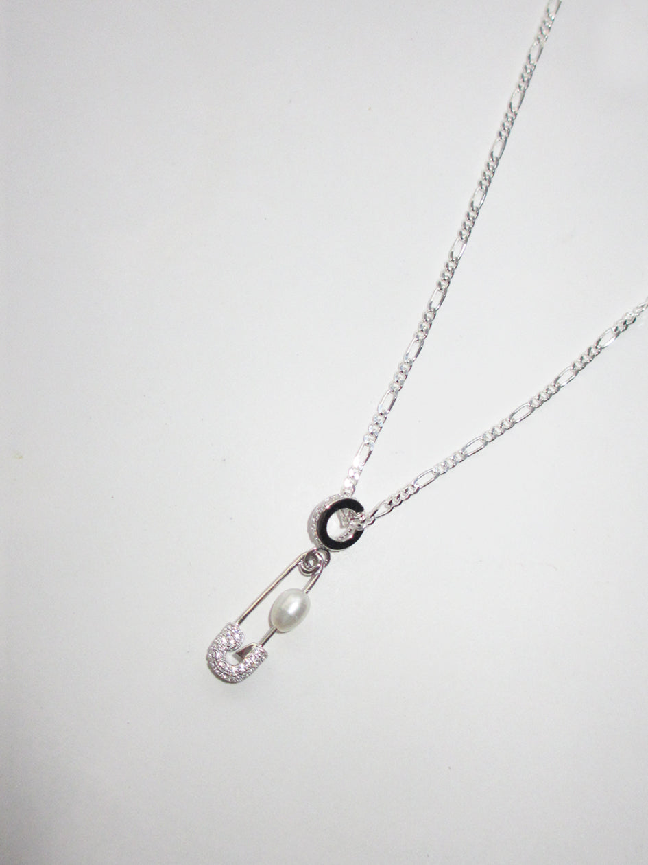 PIN THROUGH MY PEARL FIGARO CHAIN 925 sterling silver