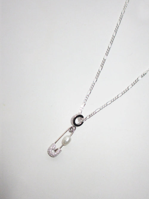 PIN THROUGH MY PEARL FIGARO CHAIN 925 sterling silver
