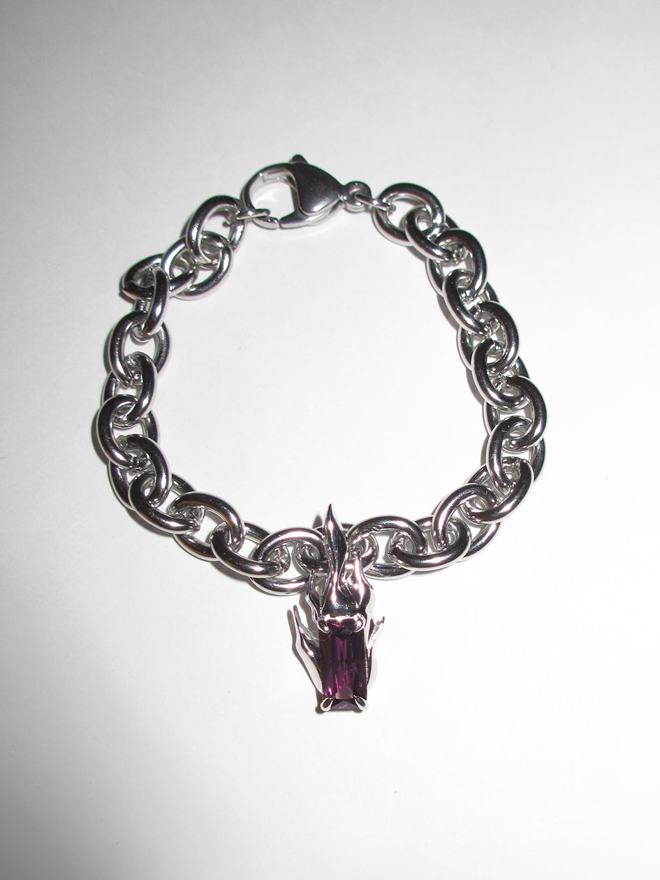 THE PURPLE FLAME GEM CHAIN BRACELET