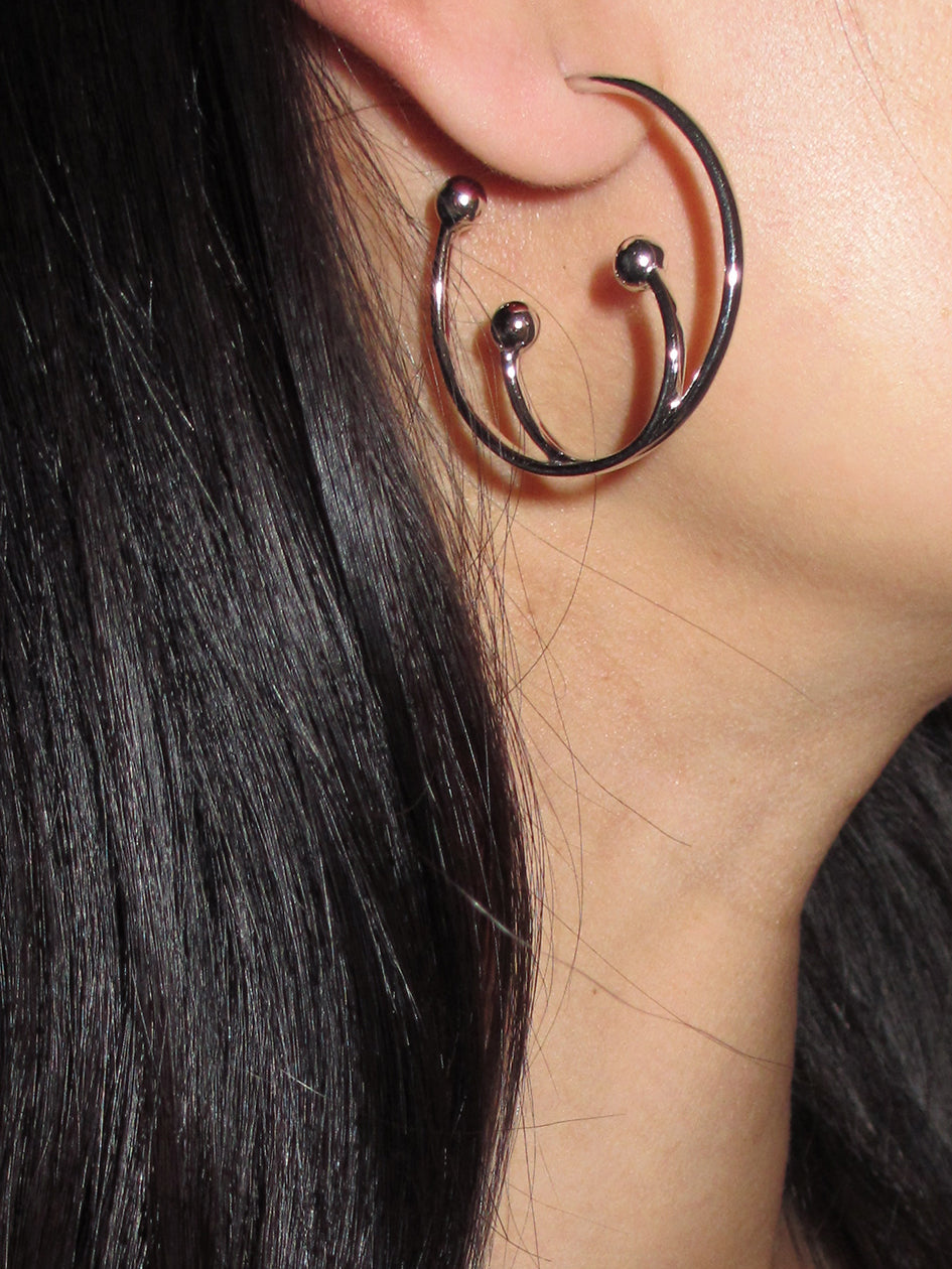 THE PIERCED XL HOOPS 925 sterling silver