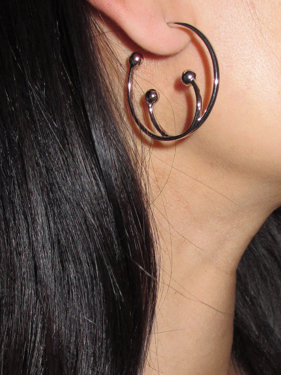 THE PIERCED XL HOOPS 925 sterling silver