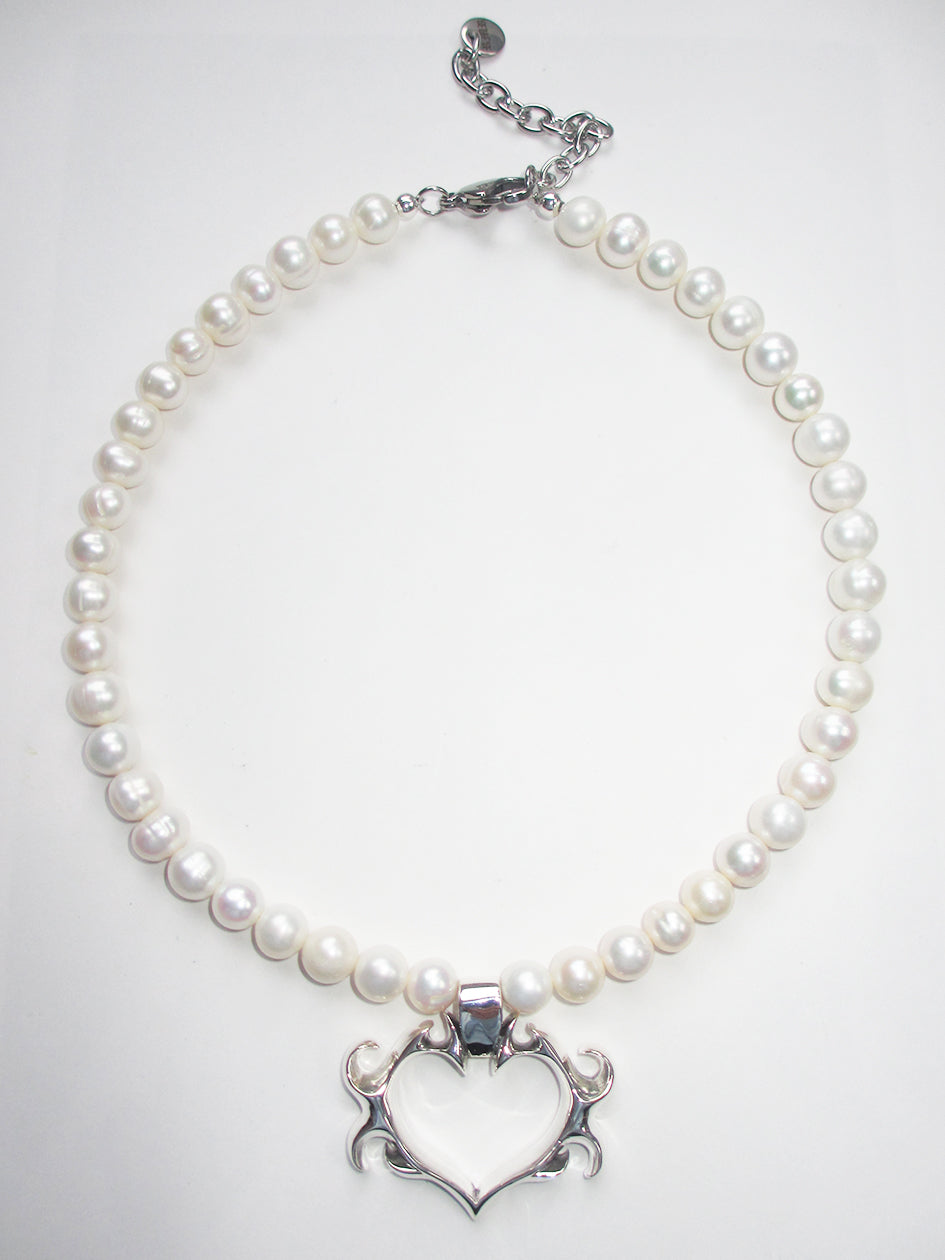 SELMA HEART XL PEARL CHOKER