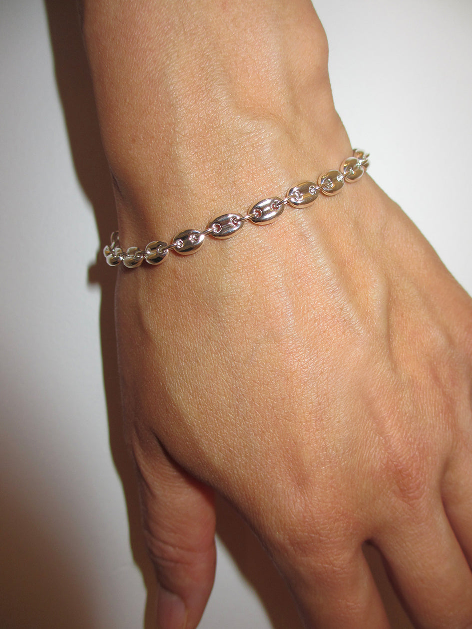 THE STERLING SILVER COFFEE BEAN BRACELET