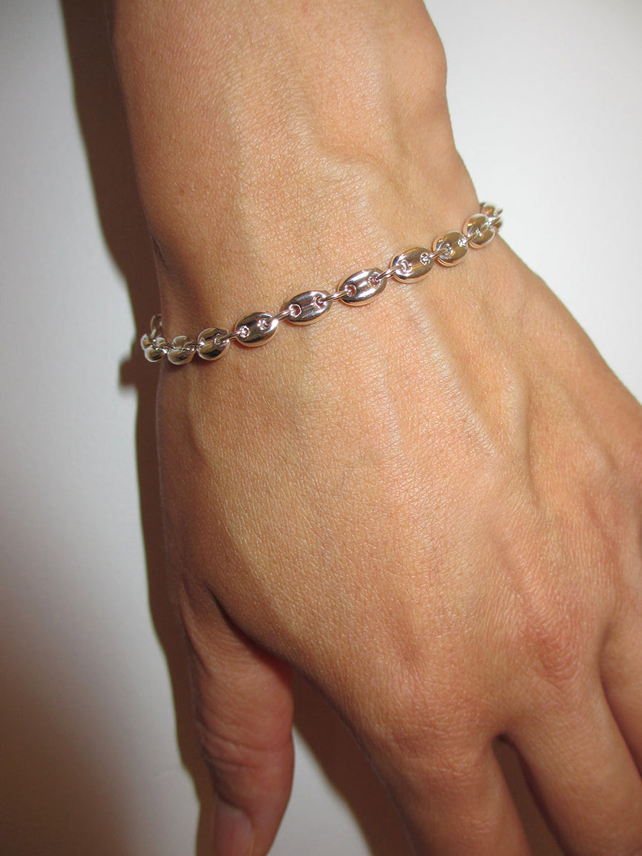 THE STERLING SILVER COFFEE BEAN BRACELET