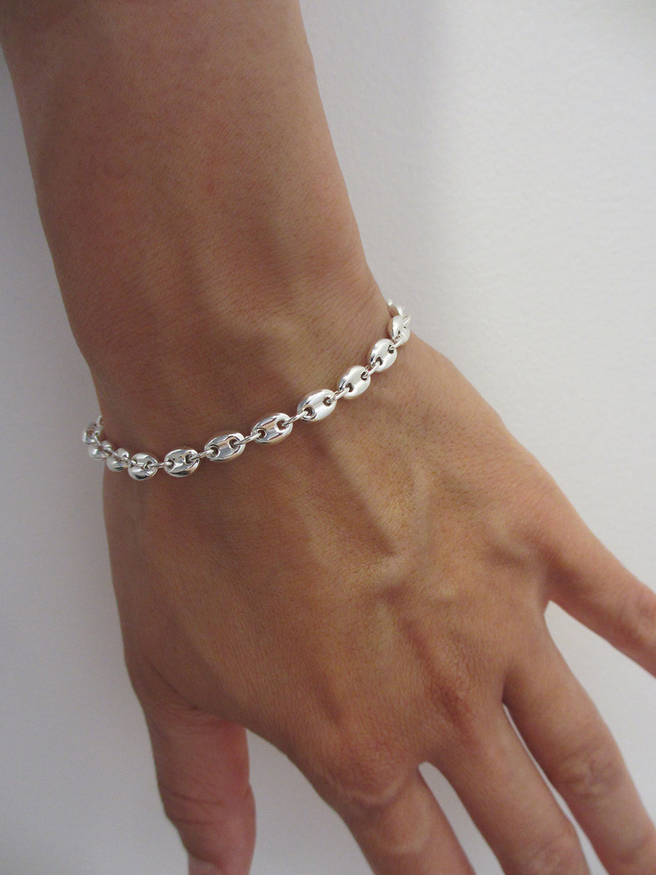 THE STERLING SILVER COFFEE BEAN BRACELET