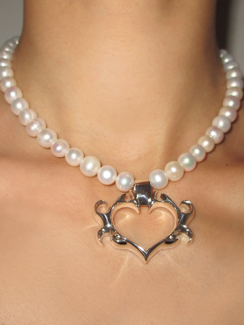 SELMA HEART XL PEARL CHOKER