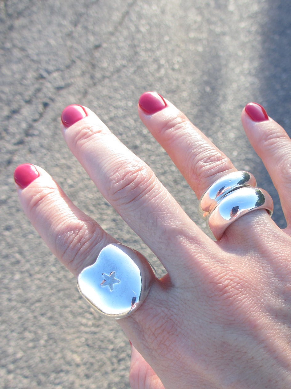 MEDIUM SILVER STACK RING 925 sterling silver
