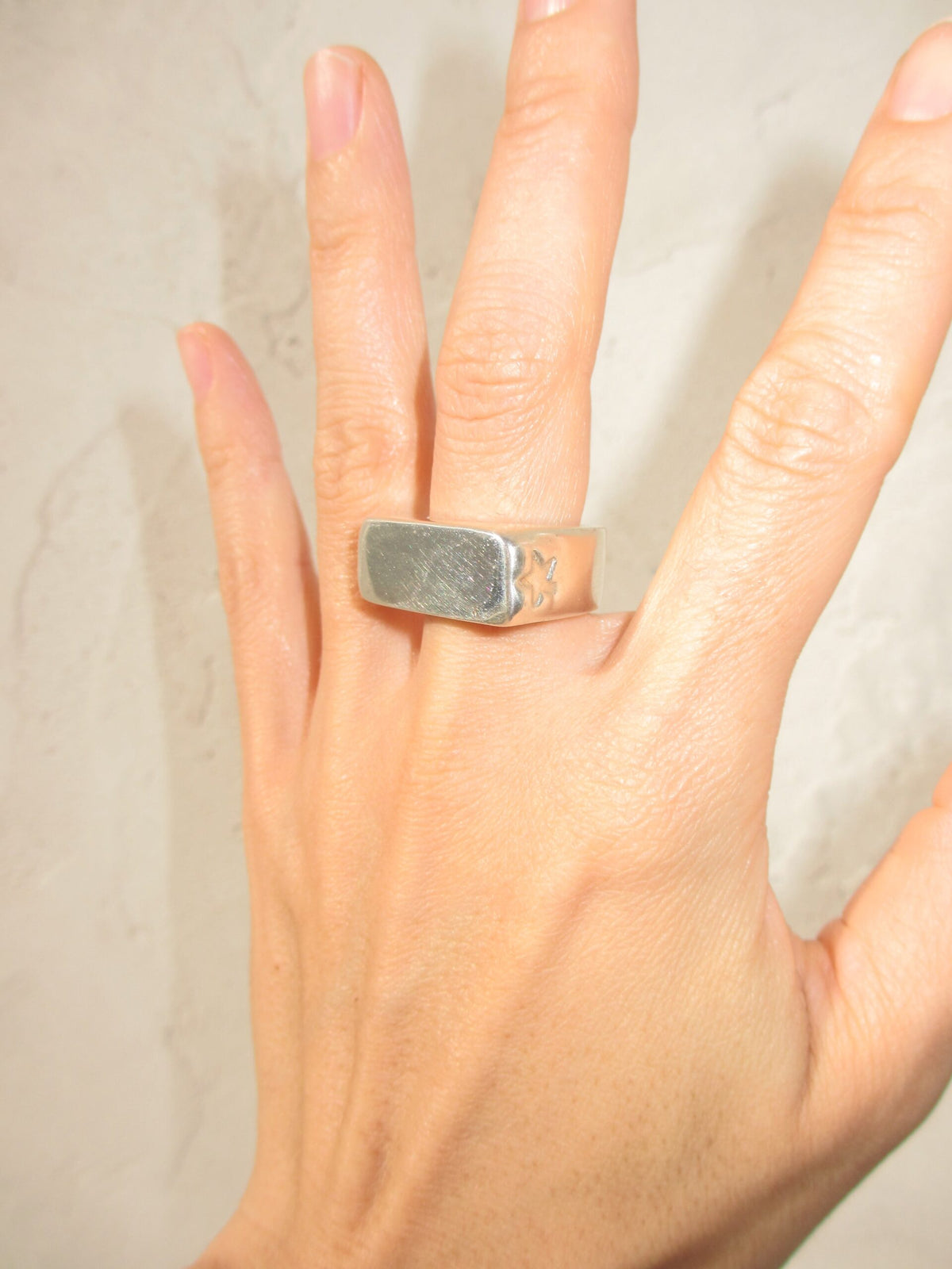 THE XTRA CHUNKY RECTANGLE SIGNET RING 925 sterling silver