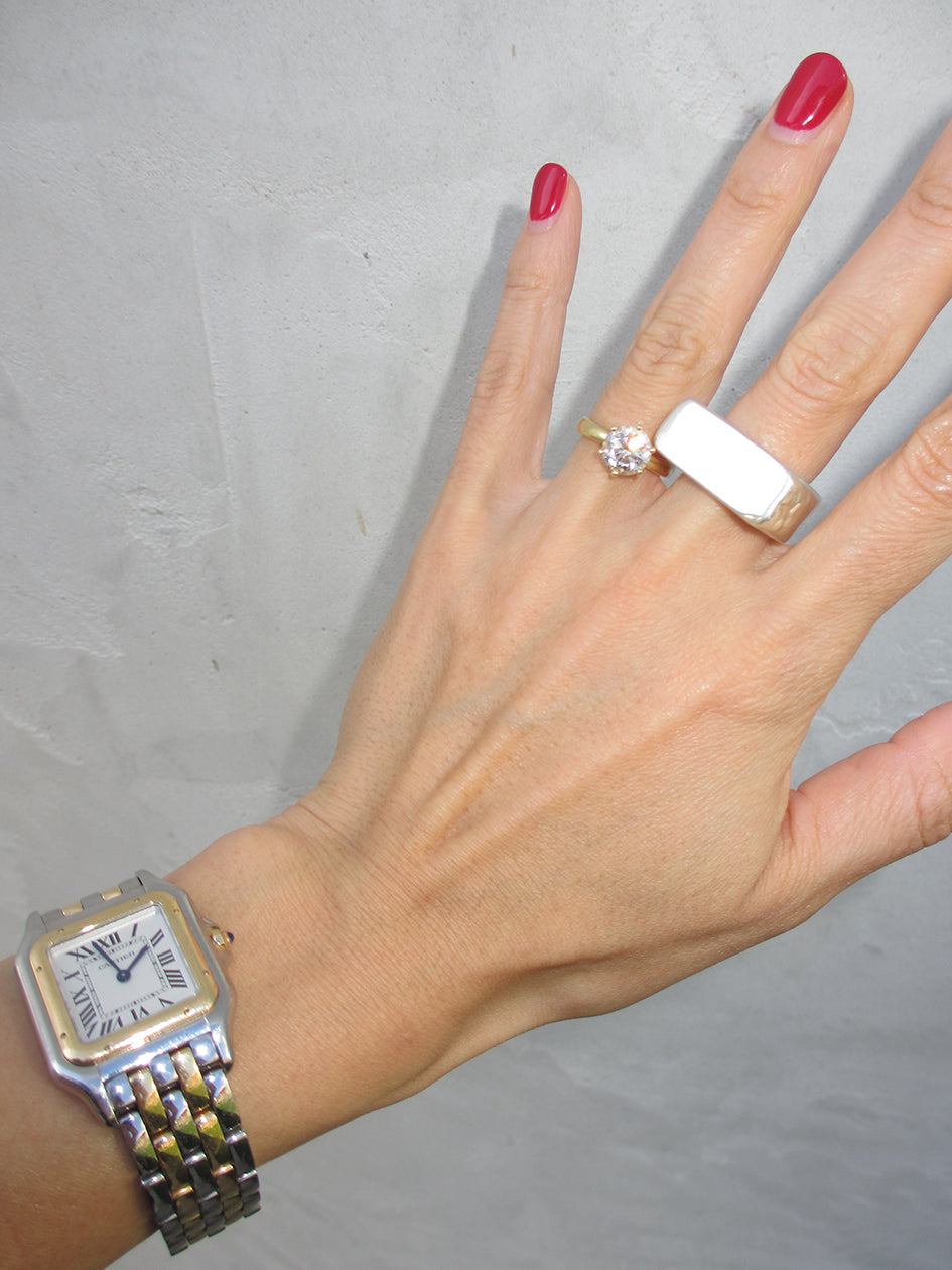 THE XTRA CHUNKY RECTANGLE SIGNET RING 925 sterling silver