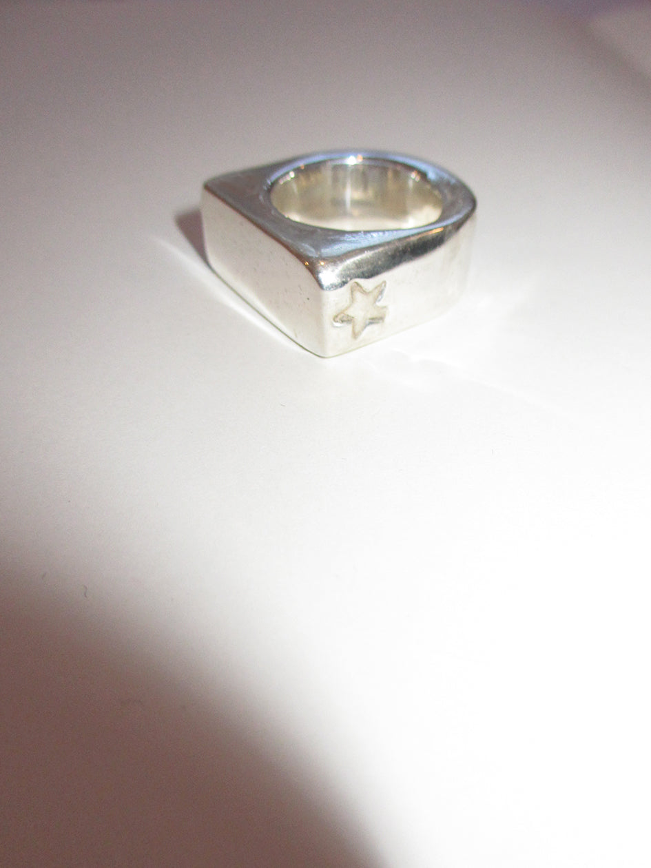 THE XTRA CHUNKY RECTANGLE SIGNET RING 925 sterling silver